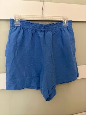 H&M High-Waist Pull-On Shorts Blue